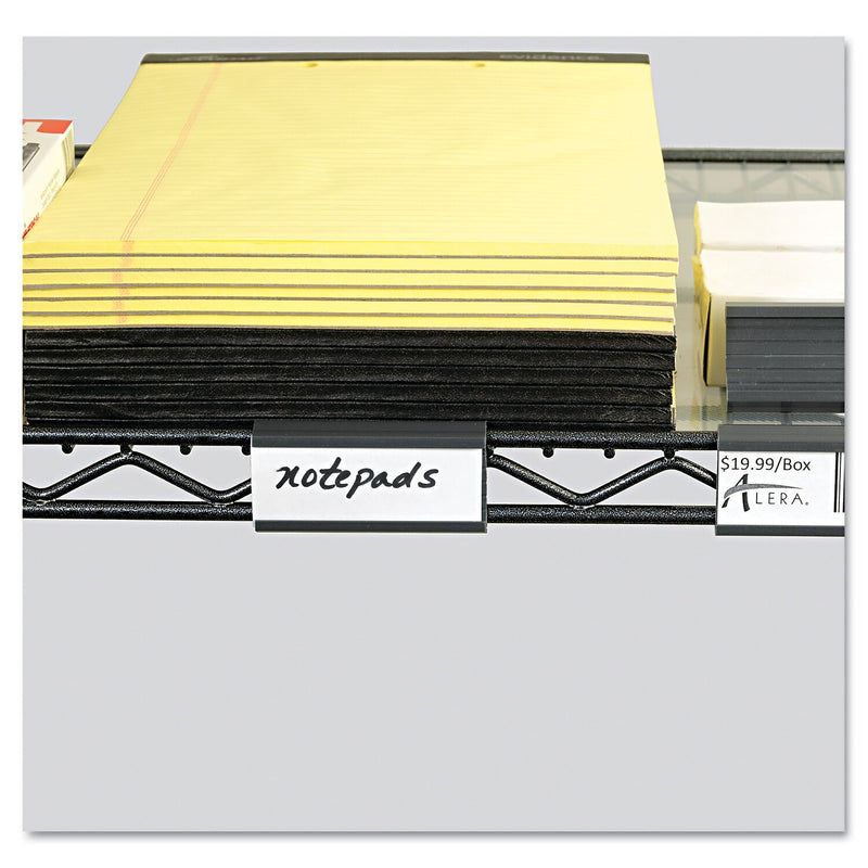 Alera Blank Label Holders, 3" x 1", Gray , 10/Pack (ALESW59ST)