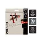 Velcro Industrial Strength Low Profile 10" x 1" Hook & Loop Fastener Strips, Black (91100)