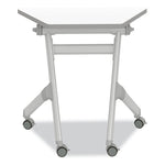 Learn Nesting Trapezoid Desk, 32.83" x 22.25" to 29.5", White/Silver