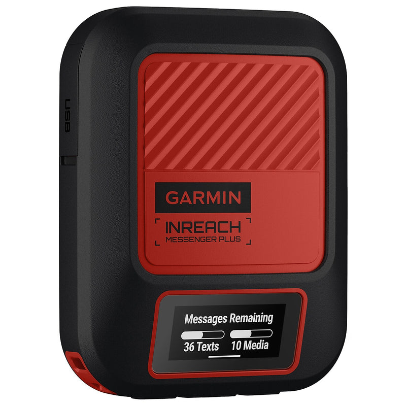 Garmin inReach Messenger Plus SOS Satellite Communicator with Photo and Voice Messaging, Black/Red (010-02887-00)