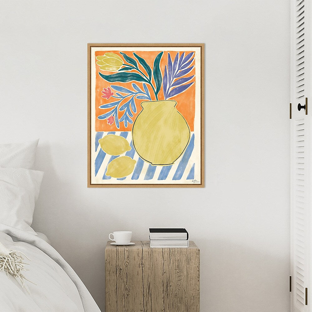 Amanti Art Cyprus and Lemon Still Life IV by Janelle Penner Framed Canvas Wall Art Print, 23" x 28" (A42677521102)