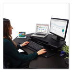 Height Adjustable Corner Standing Desk with Keyboard Tray, 36 x 20 x 0 to 20, Black