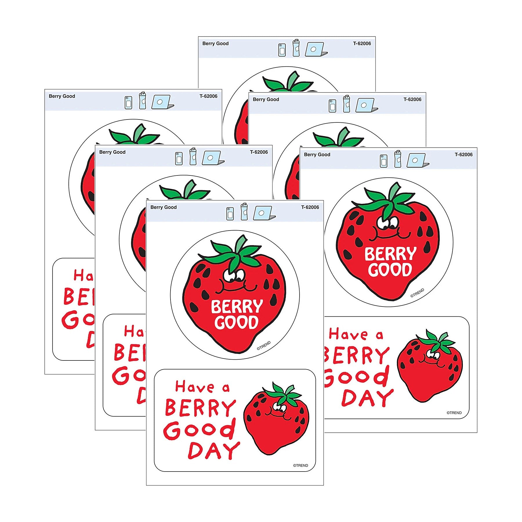 Trend Enterprises Berry Good Vinyl Stickers, Multicolored, 2/Pack, 6/Packs/Bundle (T-62006-6)