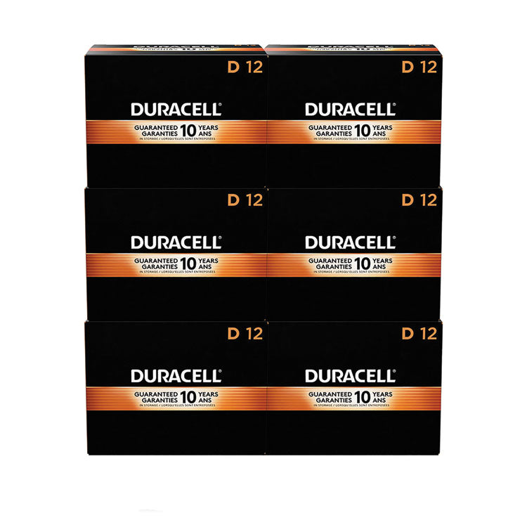 Coppertop Alkaline D Batteries, 72/carton