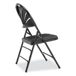 1100 Series Fan-Back Tri-Brace Dual Hinge Folding Chair, Supports Up to 500 lb, 17.75" Seat Height, Black, 4/Carton