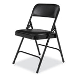 1200 Series Premium Vinyl Dual-Hinge Folding Chair, Supports Up to 500 lb, 17.75" Seat Height, Caviar Black, 4/Carton