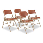 1200 Series Vinyl Dual-Hinge Folding Chair, Supports Up to 500 lb, Honey Brown Seat, Honey Brown Back, Beige Base, 4/Carton