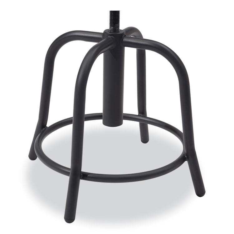 6800 Series Height Adjustable Metal Seat Stool, Supports Up to 300 lb, 18" to 24" Seat Height, Persian Blue Seat/Black Base