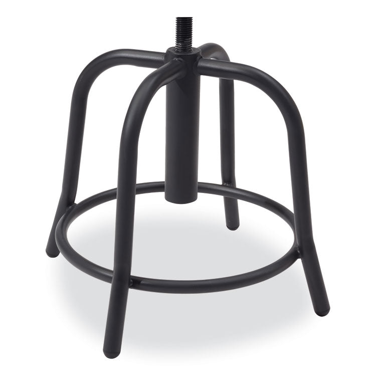 6800 Series Height Adjustable Metal Seat Swivel Stool, Supports Up to 300 lb, 18" to 24" Seat Height, Black Seat/Base