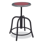 6800 Series Height Adjustable Metal Seat Stool, Supports Up to 300 lb, 18" to 24" Seat Height, Burgundy Seat, Black Base