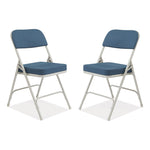3200 Series Fabric Dual-Hinge Folding Chair, Supports Up to 300 lb, Regal Blue Seat, Regal Blue Back, Gray Base, 2/Carton