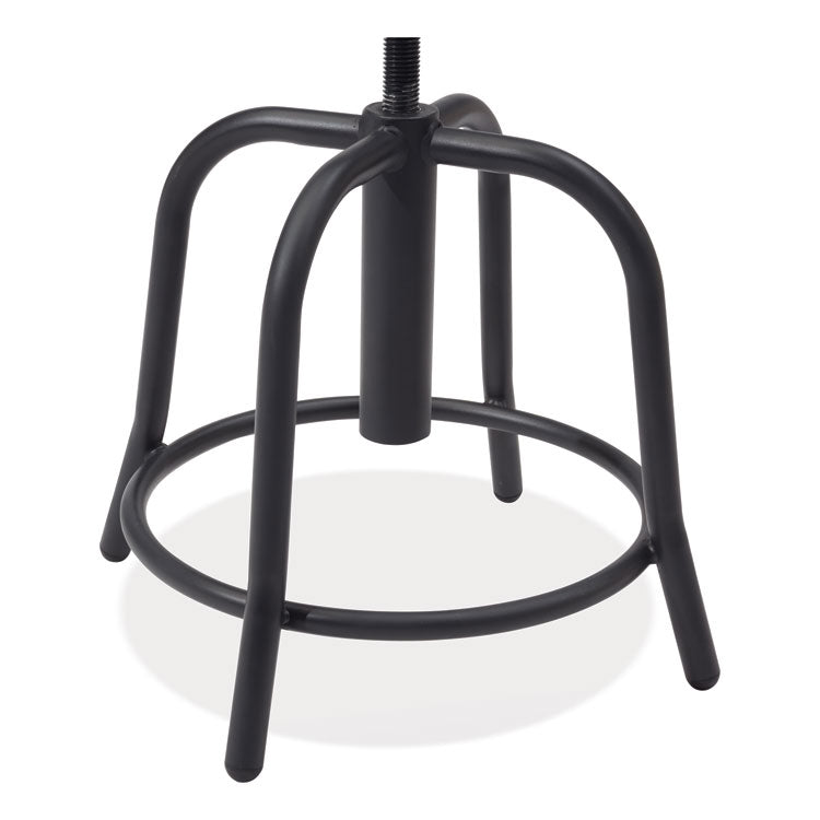 6800 Series Height Adjustable Fabric Seat Stool, Supports Up to 300 lb, 18" to 25" Seat Height, Charcoal Seat/Black Base