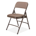 2200 Series Fabric Dual-Hinge Premium Folding Chair, Supports Up to 500 lb, Walnut Seat, Walnut Back, Brown Base, 4/Carton
