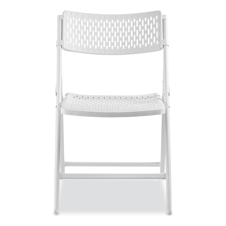 AirFlex Series Premium Poly Folding Chair, Supports Up to 1,000 lb, 17.25" Seat Height, White Seat/Back/Base, 4/Carton