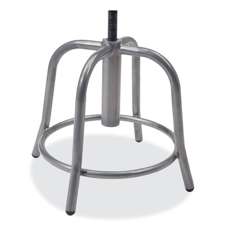 6800 Series Height Adjustable Metal Seat Stool, Supports Up to 300 lb, 18" to 24" Seat Height, Persian Blue Seat/Gray Base