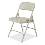 1200 Series Premium Vinyl Dual-Hinge Folding Chair, Supports Up to 500lb, 17.75" Seat Height, Warm Gray, 4/Carton