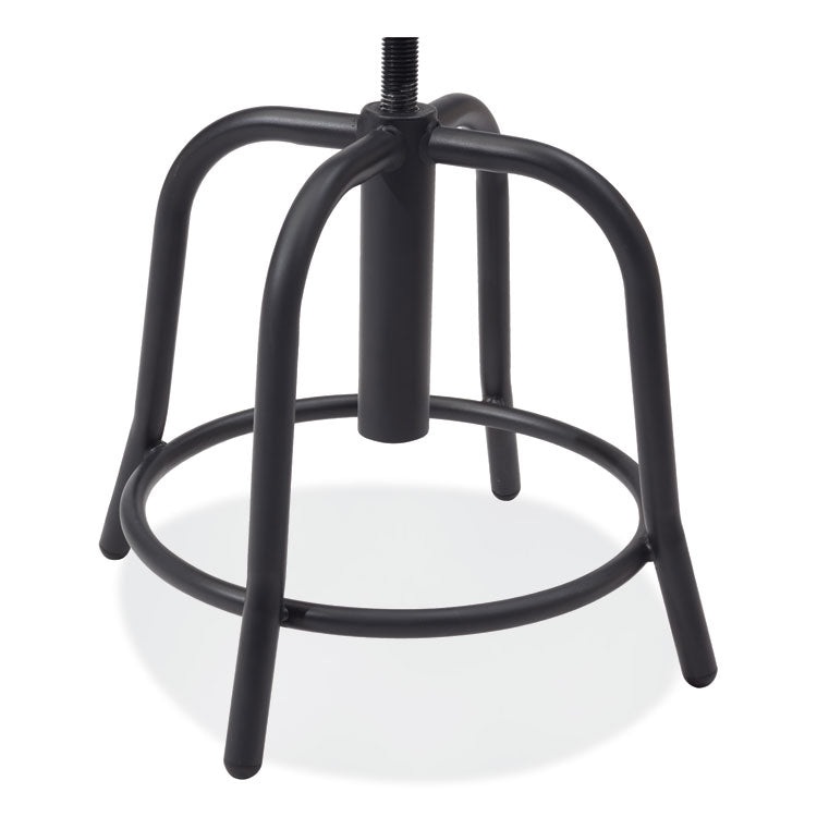 6800 Series Height Adjustable Fabric Seat Swivel Stool, Supports Up to 300 lb, 18" to 25" Seat Height, Black Seat/Base