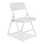 800 Series Plastic Folding Chair, Supports Up to 500 lb, 18" Seat Height, Bright White Seat, White Base, 4/Carton