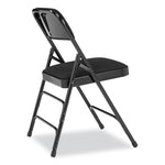 2300 Series Fabric Upholstered Triple Brace Premium Folding Chair, Supports Up to 500 lb, Midnight Black, 4/Carton