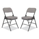 3200 Series Fabric Dual-Hinge Folding Chair, Supports Up to 300 lb, Charcoal Seat, Charocoal Back, Black Base, 2/Carton