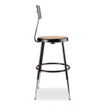 6200 Series 19" to 27" Height Adjustable Heavy-Duty Stool with Backrest, Supports Up to 500 lb, Masonite Seat/Black Base
