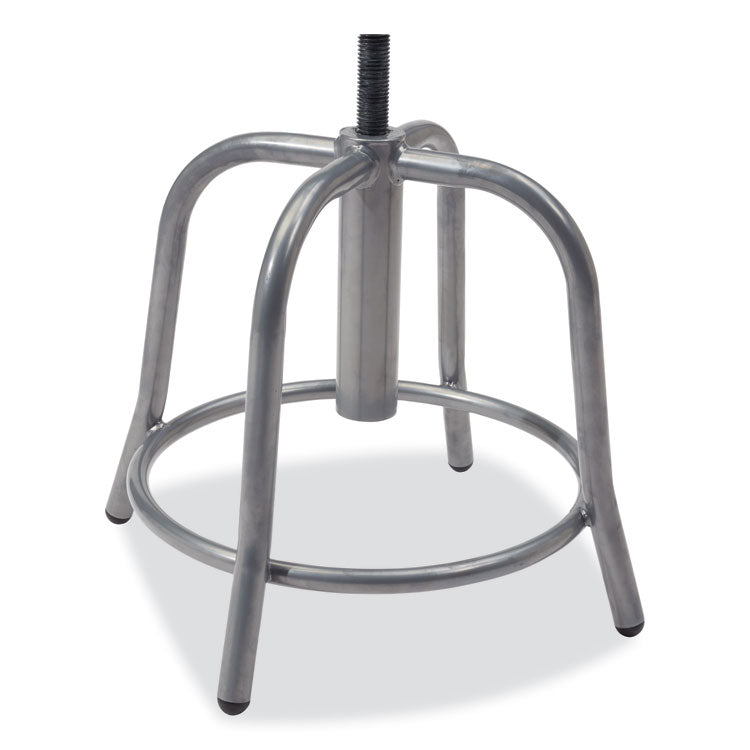 6800 Series Height Adjustable Metal Seat Swivel Stool, Supports Up to 300 lb, 18" to 24" Seat Height, Burgundy Seat/Gray Base