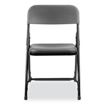 800 Series Plastic Folding Chair, Supports Up to 500 lb, 18" Seat Height, Charcoal Seat, Charcoal Back, Black Base, 4/Carton