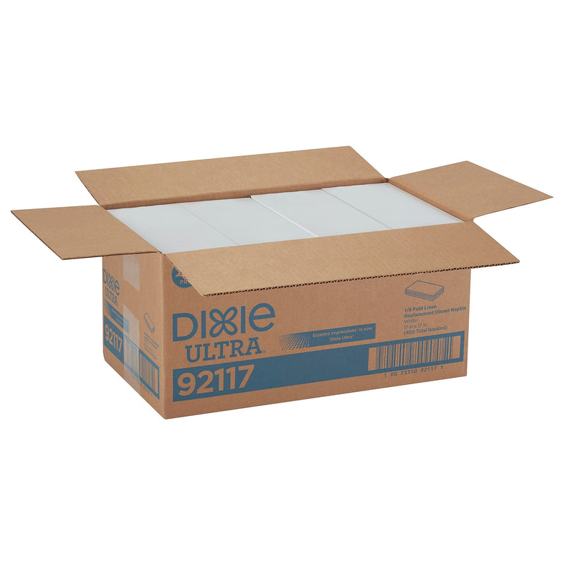 GP Linen Dinner Napkins, One-Ply, White, 100 Napkins/Pack, 4 Packs/Carton (92117)