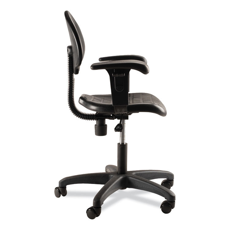 6700 Series Polyurethane Adjustable Height Task Chair with Arms, Supports 300 lb, 16" to 21" Seat Height, Black Seat/Base