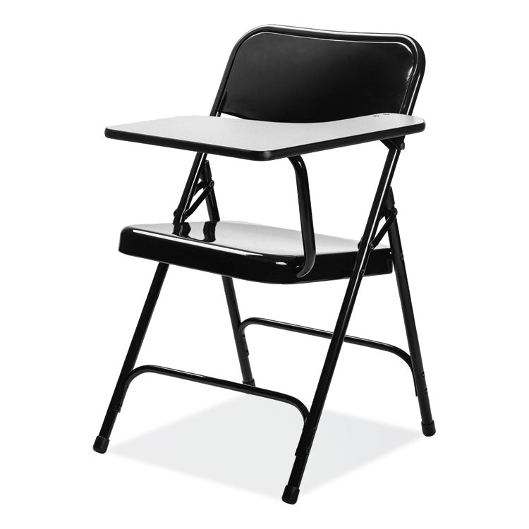 5200 Series Left-Side Tablet-Arm Folding Chair, Supports 480 lb, 17.25" Seat Height, Black, 2/Carton
