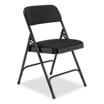 2200 Series Fabric Dual-Hinge Folding Chair, Supports 500 lb, Midnight Black Seat/Back, Black Base, 4/Carton