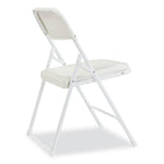 800 Series Plastic Folding Chair, Supports Up to 500 lb, 18" Seat Height, Bright White Seat, White Base, 4/Carton