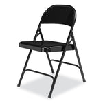 50 Series All-Steel Folding Chair, Supports Up to 500 lb, 16.75" Seat Height, Black Seat, Black Back, Black Base, 4/Carton