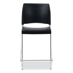 Cafetorium Counter Height Stool, Supports Up to 300 lb, 24" Seat Height, Black Seat, Black Back, Chrome Base