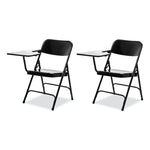 5200 Series Right-Side Tablet-Arm Folding Chair, Supports 480 lb, 17.25" Seat Height, Black, 2/Carton