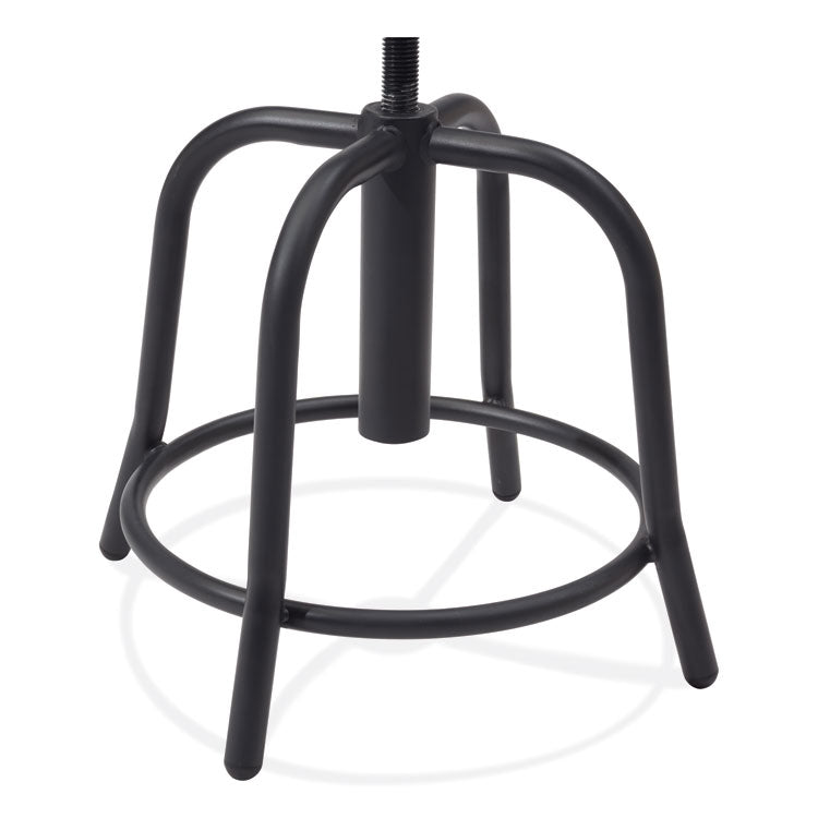 6800 Series Height Adjustable Metal Seat Stool, Supports Up to 300 lb, 18" to 24" Seat Height, Blueberry Seat/Black Base