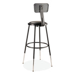 6400 Series Height Adj Heavy Duty Vinyl Steel Stool w/Backrest, Supports 300 lb, 25"-33" Seat Ht, Black