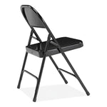 50 Series All-Steel Folding Chair, Supports Up to 500 lb, 16.75" Seat Height, Black Seat, Black Back, Black Base, 4/Carton