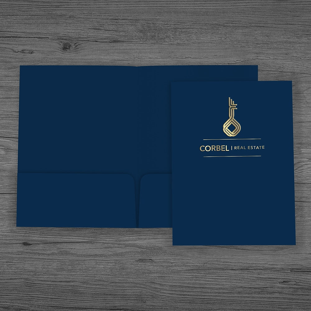 Foil Stamped Standard 2 Pocket Custom Presentation Folder, 500/Box