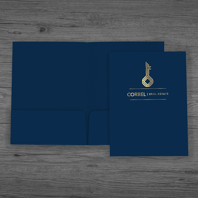 Foil Stamped Standard 2 Pocket Custom Presentation Folder, 100/Box