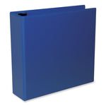 Slant D-Ring View Binder, 3 Rings, 3" Capacity, 11 x 8.5, Navy Blue