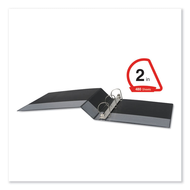 Slant D-Ring View Binder, 3 Rings, 2" Capacity, 11 x 8.5, Black, 6/Carton