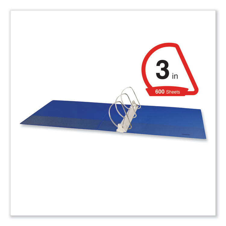 Slant D-Ring View Binder, 3 Rings, 3" Capacity, 11 x 8.5, Navy Blue