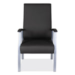 Alera metaLounge Series High-Back Guest Chair, 24.6" x 26.96" x 42.91", Black Seat, Black Back, Silver Base