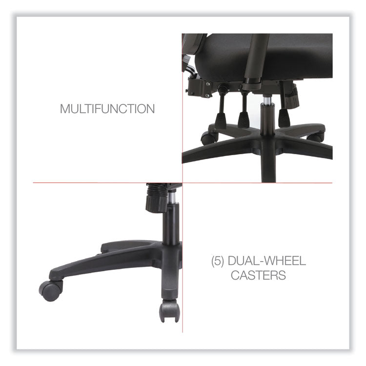 Alera Envy Series Mesh Mid-Back Multifunction Chair, Supports Up To 250 Lb, 17" To 21.5" Seat Height, Black