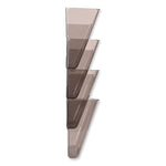 DocuPocket Stackable Four-Pocket Wall File, 4 Sections, Letter Size, 13" x 4", Smoke