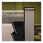 Two Break-Resistant Plastic Partition Brackets, For 2.63 to 4.13 Wide Partition Walls, Black, 2/Pack