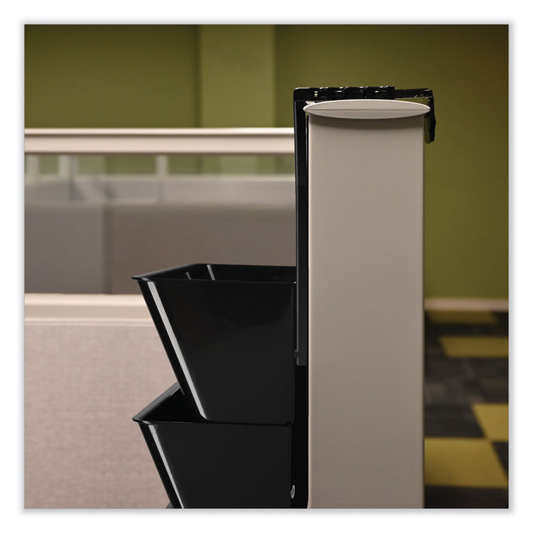 Two Break-Resistant Plastic Partition Brackets, For 2.63 to 4.13 Wide Partition Walls, Black, 2/Pack