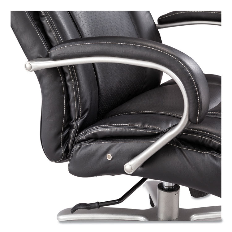 Lineage Big and Tall Mid Back Task Chair 24.5" Back, Supports 350 lb, 19.5" to 23.25" Seat Height, Black Seat, Chrome Base