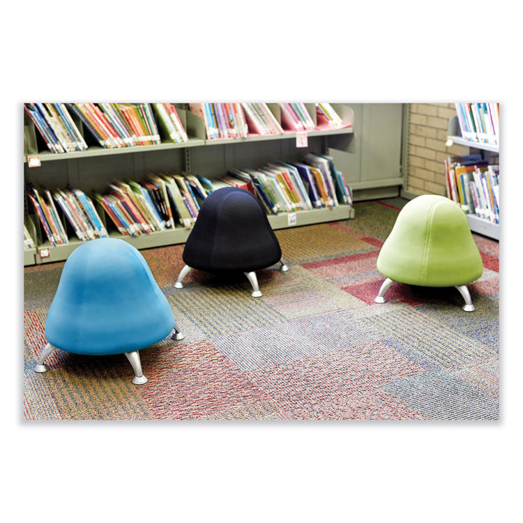 Runtz Ball Chair, Backless, Supports Up to 250 lb, Baby Blue Vinyl Seat, Silver Base